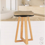 Stevige Bamboe Kruk Badkamerkruk 30x30x43 cm - Bruin/Zwart