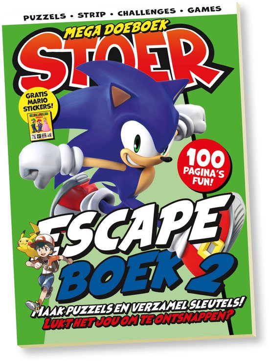 STOER Winterboek 2025 XXL - Winterboek - Doeboek - Escape boek 2 - Escape Room - Sonic - Knippen - Pokemon - Vakantieboek voor Kinderen - Vakantie - Puzzels - Tekenen - Schrijven - Invulboek - DIY - Invullen - Jongens Speelgoed - Cadeau Jongen