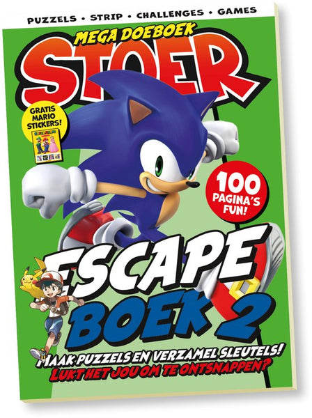 STOER Winterboek 2025 XXL - Winterboek - Doeboek - Escape boek 2 - Escape Room - Sonic - Knippen - Pokemon - Vakantieboek voor Kinderen - Vakantie - Puzzels - Tekenen - Schrijven - Invulboek - DIY - Invullen - Jongens Speelgoed - Cadeau Jongen
