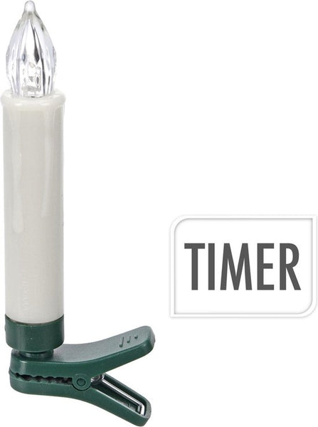 Hanse® 10 stuks Draadloze LED Kerstverlichting op batterij met Timer en Afstandsbediening