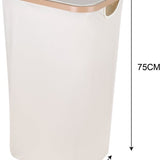 Wasmand met Deksel – Opvouwbare Wasmand – Wasbox 100L – Wassorteerder met Binnenzak – Beige – Voor Badkamer, Slaapkamer en Wasruimte