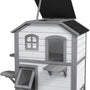 4goodz Kattenhuis 2 laags 78x55x91 cm - Grijs