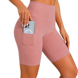 SparkNine Softflow korte sportbroek - met zakken - zachte stof - XXL - roze - dames short - half lang - fietsshort