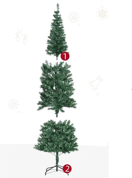 Kunstkerstboom Smal met metalen standaard - 210 cm - Ø81 cm