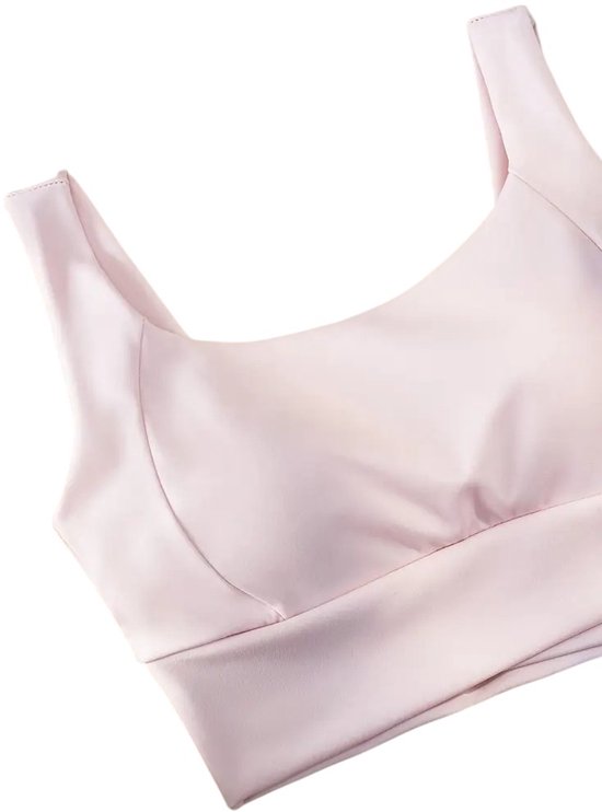 SparkNine Flexaura sport BH - stijlvolle sportbeha - ingebouwde pads - XXL - roze - high support ondersteuning - cross design