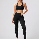 SparkNine Novabreeze sportlegging - dames - ademend - met zakken - stijlvol design - XL - zwart - mesh panelen - met zakken - elastisch - squatproof