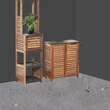Badkamermeubel-set Acacia - combinatieset Wastafelonderkast met Kolomkast