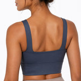 SparkNine Flexaura sport BH - stijlvolle sportbeha - ingebouwde pads - L - blauw - high support ondersteuning - cross design