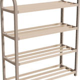 Fixwood Schoenenrek 4 Lagen – Beige - Ruimtebesparend Schoenenkast – Modern Design – Voor 12+ Paar Schoenen – Opbergsysteem Schoenenrek Hal, Slaapkamer of Woonkamer