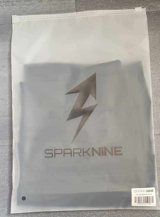 SparkNine NovaShort knie-lengte sportbroek dames - fitness short - lange biker short - L - zwart - hoge taille - met zakken - squatproof