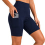 SparkNine Softflow korte sportbroek - met zakken - zachte stof - XXL - donkerblauw - dames short - half lang - fietsshort