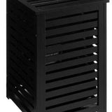 Zwarte Bamboe wasmand 65 Ltr met deksel en waszak 40x40x58 cm - Zwart
