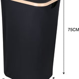 Wasmand met Deksel – Opvouwbare Wasmand – Wasbox 100L – Wassorteerder met Binnenzak – Beige – Voor Badkamer, Slaapkamer en Wasruimte