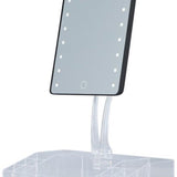 Make-up spiegel met LED en opbergbakjes 28x16x38cm