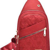 Sasemy - Borsttas Sling Bag Voor Dames - Sling Bag - 2 rits-vakken - Dames - Heren - Rood - Bloemen print #11 - 30 x 16 x 6 - Reistas - Schoudertas - Rugzak - Crossbody bag - Moederdag Cadeau - Verjaardag Cadeau - Sinterklaas Cadeau - Kerst Cadeau