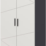 Badkamerkast halfhoog 2 deurskast 30x60x80 cm - Antracietgrijs - Wit