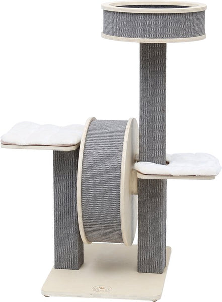 4animalz® Stabiele Krabpaal met katten Loopwiel - 106 cm hoog