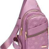 Sasemy - Borsttas Sling Bag Voor Dames - Sling Bag - 2 rits-vakken - Dames - Heren - Roze - Bloemen print #9 - 30 x 16 x 6 - Reistas- Schoudertas - Rugzak - Crossbody bag - Moederdag Cadeau - Verjaardag Cadeau - Sinterklaas Cadeau - Kerst Cadeau