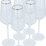 Alvito Champagneglazen set van 6 stuks - inhoud 21 cl - met Zilveren Rand