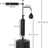 Staande Bokstrainer met 2 Speedballen Reflexstang en Zuignapvoet - 160-230cm Verstelbaar
