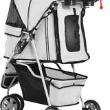 4goodz Luxe Hondenkar Hondenbuggy met Verstelbare Stuurhoogte - Grijs