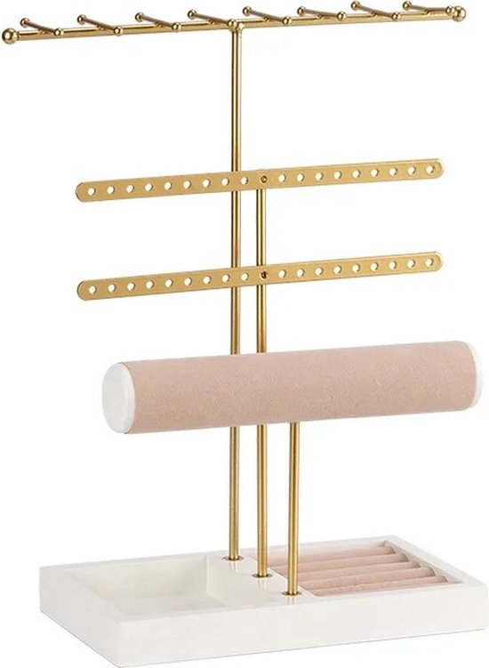 NovaWare - Juwelenhouder - Organizer - Sieradenhouder - Sieradenrekje - Oorbellenrekje - Goud