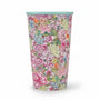Koffiebeker 300 ml – Bloemen Design met Turquoise Glazuur – Slanke Theebeker & Koffiemok – Handzaam & Stijlvol