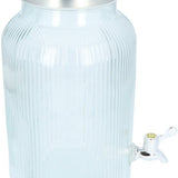 4goodz Glazen Sapkan Geribbeld glas - Limonadetap met kraan - 4 ltr