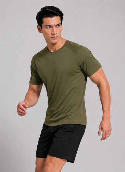 SparkNine Pulsegear sport t-shirt - heren - sneldrogend & ademend - L - groen - lichtgewicht - ideaal voor trainen, rennen & fitness