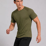 SparkNine Pulsegear sport t-shirt - heren - sneldrogend & ademend - S - groen - lichtgewicht - ideaal voor trainen, rennen & fitness