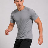 SparkNine Pulsegear sport t-shirt - heren - sneldrogend & ademend - S - grijs - lichtgewicht - ideaal voor trainen, rennen & fitness