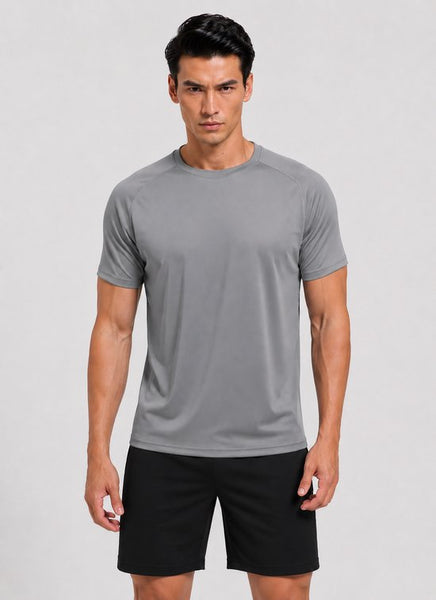 SparkNine Pulsegear sport t-shirt - heren - sneldrogend & ademend - S - grijs - lichtgewicht - ideaal voor trainen, rennen & fitness