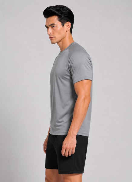 SparkNine Pulsegear sport t-shirt - heren - sneldrogend & ademend - S - grijs - lichtgewicht - ideaal voor trainen, rennen & fitness