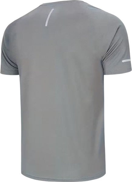 SparkNine Ironlite sport t-shirt heren met reflecterende strepen - XXL - grijs - zweetbestendig - lichtgewicht & sneldrogend