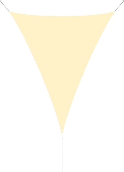 hanSe® Schaduwdoek Driehoek Gelijkbenig Waterdoorlatend 2,5x2,5x3,5 m Creme