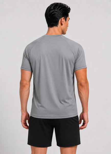SparkNine Pulsegear sport t-shirt - heren - sneldrogend & ademend - S - grijs - lichtgewicht - ideaal voor trainen, rennen & fitness