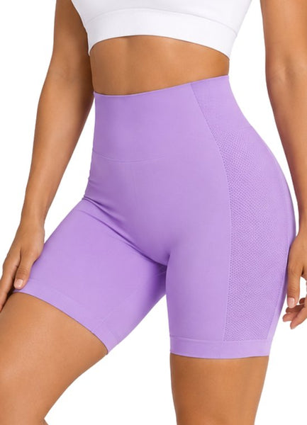 SparkNine Sculptfit sport short fitness - dames - L - paars - hoge taille & buttlift - shapend - hoog elastisch naadloos - ademend