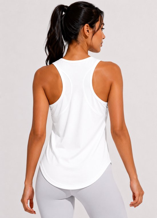 SparkNine Easefit top - sporttop - atletische tanktop - S - wit - mouwloos - luchtig & ademend - sneldrogend