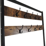 4livingz Stevige Retro Kapstok Bank 42x100x183 cm - zwart/bruin