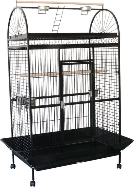 4animalz® Stevige Papagaaienkooi XL - Vogelkooi 66x101x177 cm - Parkietenkooi - Zwart