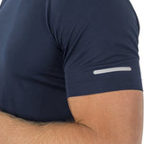SparkNine Ironlite sport t-shirt heren met reflecterende strepen - L - blauw - zweetbestendig - lichtgewicht & sneldrogend