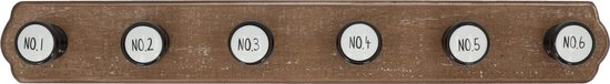 Klassieke Kapstok met 6 Keramieke haken 66x9x8 cm