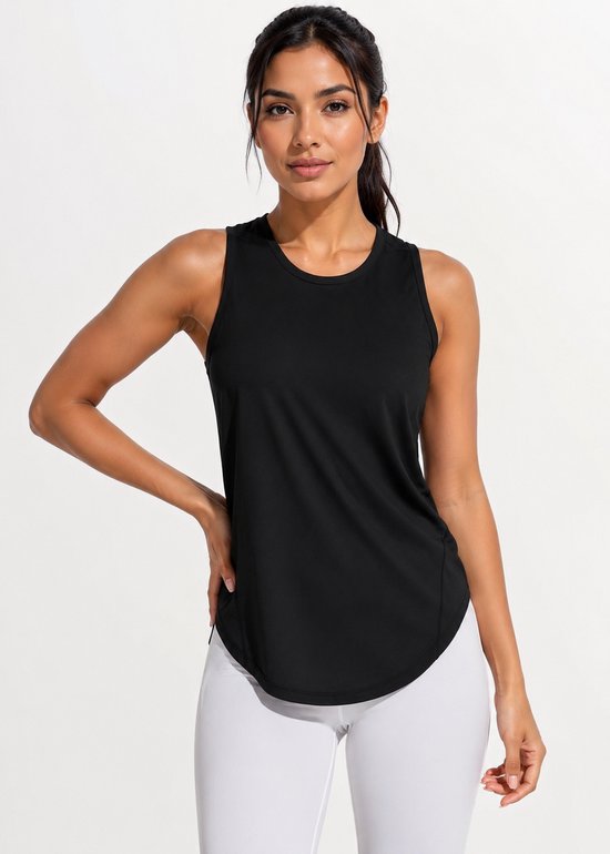 SparkNine Easefit top - sporttop - atletische tanktop - M - zwart - mouwloos - luchtig & ademend - sneldrogend
