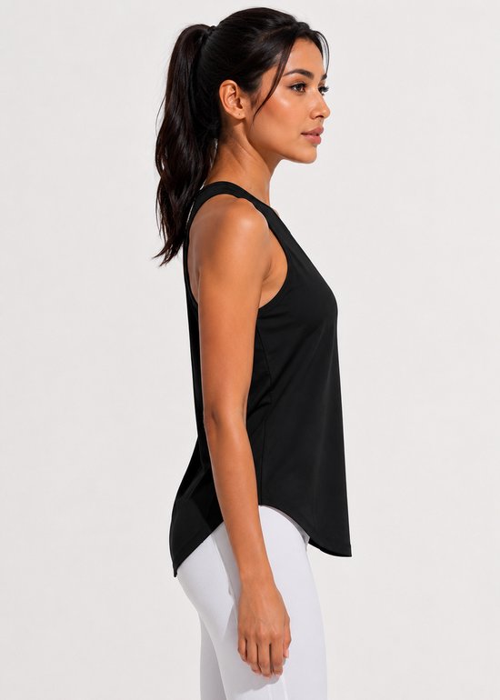 SparkNine Easefit top - sporttop - atletische tanktop - S - zwart - mouwloos - luchtig & ademend - sneldrogend