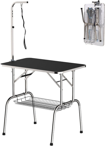 Trimtafel Hond - Hoogteverstelbaar - Opbergkorf - Zwart