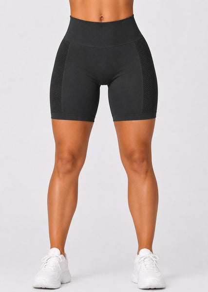 SparkNine Sculptfit sport short fitness - dames - S - zwart - hoge taille & buttlift - shapend - hoog elastisch naadloos - ademend