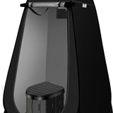 Pop-up Douchetent & Toilet Tent – Camping Douchetent met Opvouwbaar Toilet – Privacy Tent Camping, Festival & Strand – Inclusief Draagtas, Grondpinnen en Scheerlijnen – 190 cm Hoog – Zwart
