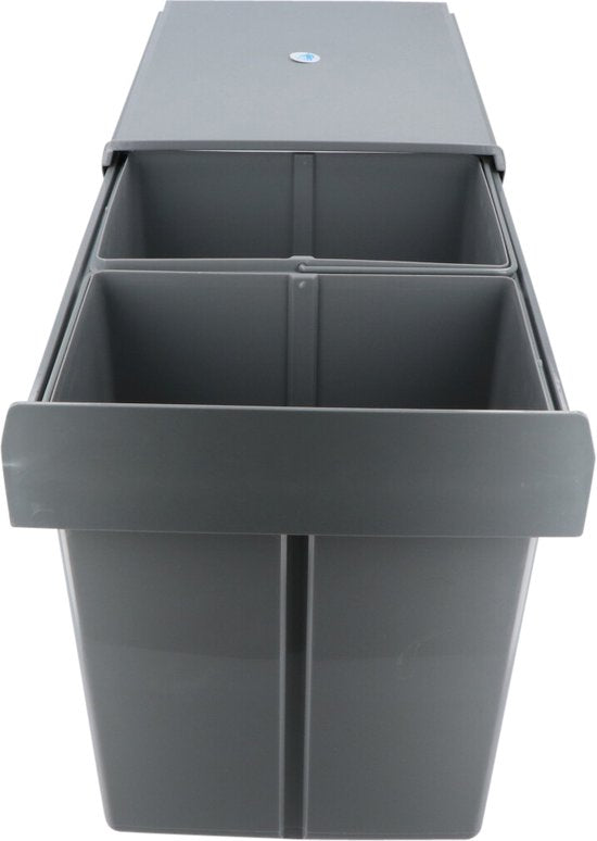4cookz® Inbouw Prullenbak Duo 2 bakken Afvalscheiding 2x 20 liter - 34 cm breed
