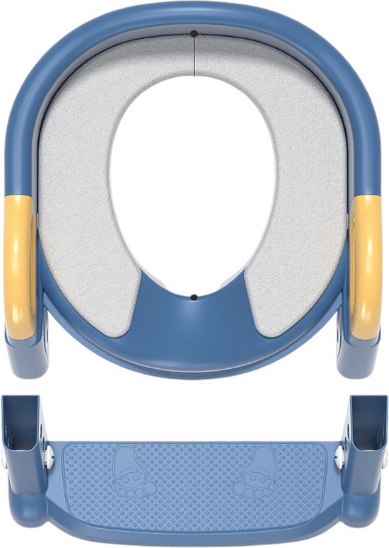 WC Verkleiner met Trapje - Potje voor Peuter - Toilettrainer met Opstapje - Blauw - Inklapbaar