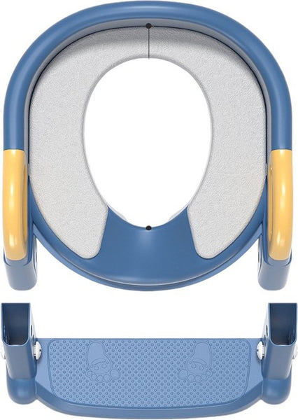 WC Verkleiner met Trapje - Potje voor Peuter - Toilettrainer met Opstapje - Blauw - Inklapbaar